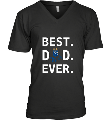 Best Kansas City Royals Dad Ever Baseball MLB Fathers Day Men's V-Neck T-Shirt Men's V-Neck T-Shirt / Black / S Men's V-Neck T-Shirt - amzapparel