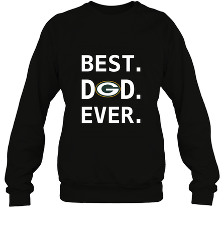 Best Green Bay Packers Dad Best Dad Ever NFL Football Fathers Day Crewneck Sweatshirt Crewneck Sweatshirt / Black / S Crewneck Sweatshirt - amzapparel