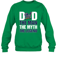 Milwaukee Brewers Dad The Man The Myth The Legend Father's Day MLB Crewneck Sweatshirt Crewneck Sweatshirt - amzapparel