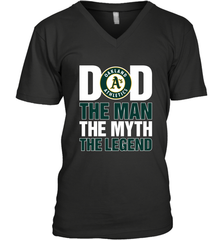 Oakland Athletics Dad The Man The Myth The Legend Father's Day MLB Men's V-Neck T-Shirt Men's V-Neck T-Shirt - amzapparel