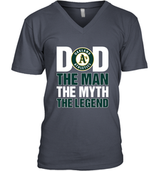 Oakland Athletics Dad The Man The Myth The Legend Father's Day MLB Men's V-Neck T-Shirt Men's V-Neck T-Shirt - amzapparel