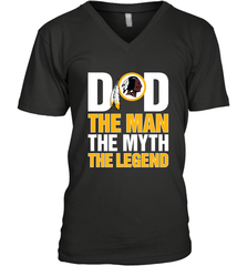 Washington Redskins Dad The Man The Myth The Legend NFL Father's Day Men's V-Neck T-Shirt Men's V-Neck T-Shirt - amzapparel
