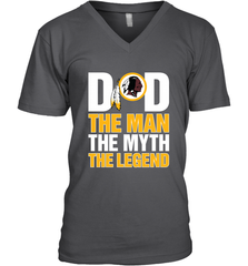Washington Redskins Dad The Man The Myth The Legend NFL Father's Day Men's V-Neck T-Shirt Men's V-Neck T-Shirt - amzapparel