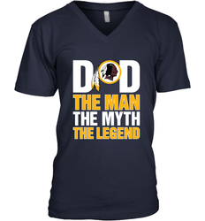 Washington Redskins Dad The Man The Myth The Legend NFL Father's Day Men's V-Neck T-Shirt