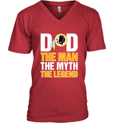Washington Redskins Dad The Man The Myth The Legend NFL Father's Day Men's V-Neck T-Shirt Men's V-Neck T-Shirt - amzapparel