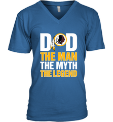 Washington Redskins Dad The Man The Myth The Legend NFL Father's Day Men's V-Neck T-Shirt Men's V-Neck T-Shirt - amzapparel