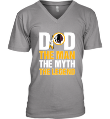 Washington Redskins Dad The Man The Myth The Legend NFL Father's Day Men's V-Neck T-Shirt Men's V-Neck T-Shirt - amzapparel