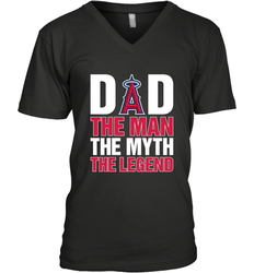 Los Angeles Angels Dad The Man The Myth The Legend Father's Day MLB Men's V-Neck T-Shirt