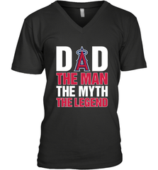 Los Angeles Angels Dad The Man The Myth The Legend Father's Day MLB Men's V-Neck T-Shirt Men's V-Neck T-Shirt - amzapparel