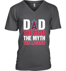 Los Angeles Angels Dad The Man The Myth The Legend Father's Day MLB Men's V-Neck T-Shirt Men's V-Neck T-Shirt - amzapparel