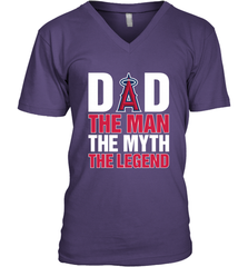 Los Angeles Angels Dad The Man The Myth The Legend Father's Day MLB Men's V-Neck T-Shirt Men's V-Neck T-Shirt - amzapparel