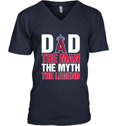 Los Angeles Angels Dad The Man The Myth The Legend Father's Day MLB Men's V-Neck T-Shirt