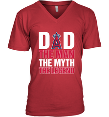 Los Angeles Angels Dad The Man The Myth The Legend Father's Day MLB Men's V-Neck T-Shirt Men's V-Neck T-Shirt - amzapparel