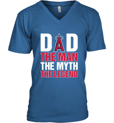 Los Angeles Angels Dad The Man The Myth The Legend Father's Day MLB Men's V-Neck T-Shirt Men's V-Neck T-Shirt - amzapparel