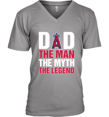 Los Angeles Angels Dad The Man The Myth The Legend Father's Day MLB Men's V-Neck T-Shirt Men's V-Neck T-Shirt - amzapparel