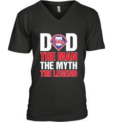 Philadelphia Phillies Dad The Man The Myth The Legend Father's Day MLB Men's V-Neck T-Shirt