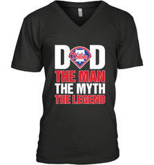 Philadelphia Phillies Dad The Man The Myth The Legend Father's Day MLB Men's V-Neck T-Shirt Men's V-Neck T-Shirt - amzapparel