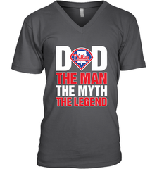 Philadelphia Phillies Dad The Man The Myth The Legend Father's Day MLB Men's V-Neck T-Shirt Men's V-Neck T-Shirt - amzapparel