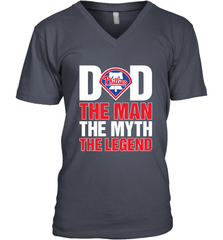 Philadelphia Phillies Dad The Man The Myth The Legend Father's Day MLB Men's V-Neck T-Shirt Men's V-Neck T-Shirt - amzapparel