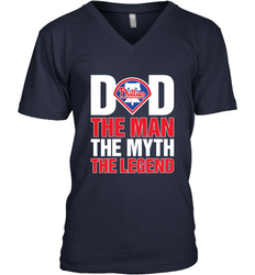 Philadelphia Phillies Dad The Man The Myth The Legend Father's Day MLB Men's V-Neck T-Shirt