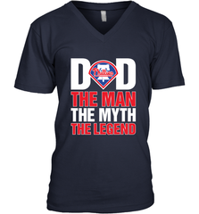 Philadelphia Phillies Dad The Man The Myth The Legend Father's Day MLB Men's V-Neck T-Shirt Men's V-Neck T-Shirt - amzapparel