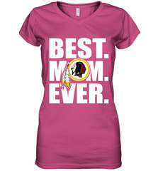 Best Washington Redskins Mom Ever NFL Team Mother's Day Gift Women's V-Neck T-Shirt Women's V-Neck T-Shirt - amzapparel