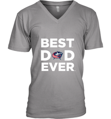 Best Columbus Blue Jackets Dad Ever Hockey NHL Fathers Day GIft For Daddy Men's V-Neck T-Shirt Men's V-Neck T-Shirt - amzapparel