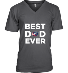 Best Columbus Blue Jackets Dad Ever Hockey NHL Fathers Day GIft For Daddy Men's V-Neck T-Shirt Men's V-Neck T-Shirt - amzapparel