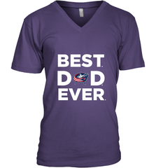 Best Columbus Blue Jackets Dad Ever Hockey NHL Fathers Day GIft For Daddy Men's V-Neck T-Shirt Men's V-Neck T-Shirt - amzapparel