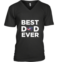 Best Columbus Blue Jackets Dad Ever Hockey NHL Fathers Day GIft For Daddy Men's V-Neck T-Shirt Men's V-Neck T-Shirt - amzapparel