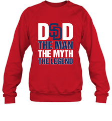 San Diego Padres Dad The Man The Myth The Legend Father's Day MLB Crewneck Sweatshirt Crewneck Sweatshirt - amzapparel