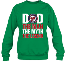 Washington Nationals Dad The Man The Myth The Legend Father's Day MLB Crewneck Sweatshirt Crewneck Sweatshirt - amzapparel