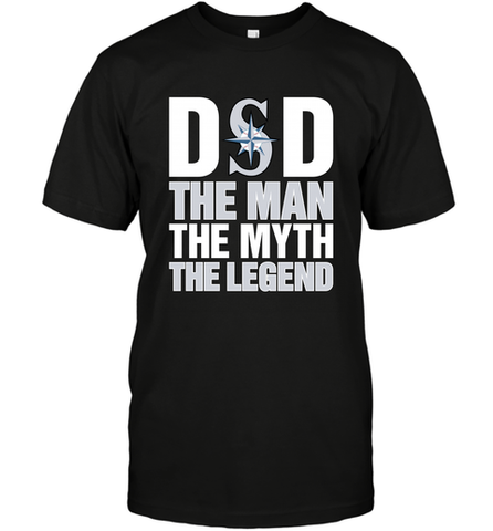 Seattle Mariners Dad The Man The Myth The Legend Father's Day MLB Men's T-Shirt Men's T-Shirt / Black / S Men's T-Shirt - amzapparel