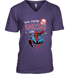 Marvel Spider Man Amazing Dad Father's Day Gifts Men's V-Neck T-Shirt Men's V-Neck T-Shirt - amzapparel