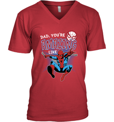 Marvel Spider Man Amazing Dad Father's Day Gifts Men's V-Neck T-Shirt Men's V-Neck T-Shirt - amzapparel