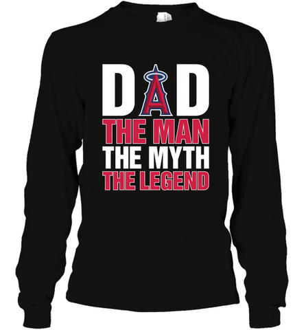 Los Angeles Angels Dad The Man The Myth The Legend Father's Day MLB Long Sleeve T-Shirt Long Sleeve T-Shirt / Black / S Long Sleeve T-Shirt - amzapparel