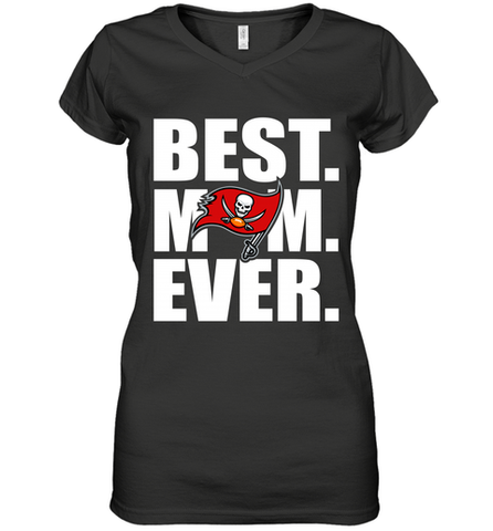 Best Tampa Bay Buccaneers Mom Ever NFL Team Mother's Day Gift Women's V-Neck T-Shirt Women's V-Neck T-Shirt / Black / S Women's V-Neck T-Shirt - amzapparel