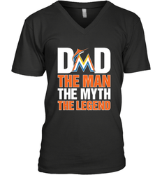 Miami Marlins Dad The Man The Myth The Legend Father's Day MLB Men's V-Neck T-Shirt