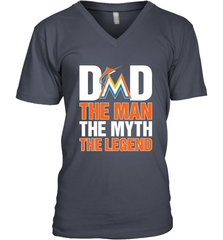 Miami Marlins Dad The Man The Myth The Legend Father's Day MLB Men's V-Neck T-Shirt Men's V-Neck T-Shirt - amzapparel