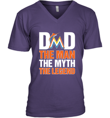 Miami Marlins Dad The Man The Myth The Legend Father's Day MLB Men's V-Neck T-Shirt Men's V-Neck T-Shirt - amzapparel