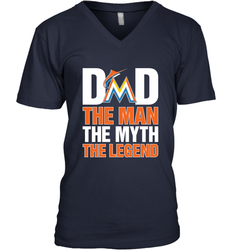 Miami Marlins Dad The Man The Myth The Legend Father's Day MLB Men's V-Neck T-Shirt
