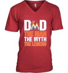 Miami Marlins Dad The Man The Myth The Legend Father's Day MLB Men's V-Neck T-Shirt Men's V-Neck T-Shirt - amzapparel