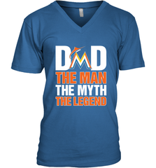 Miami Marlins Dad The Man The Myth The Legend Father's Day MLB Men's V-Neck T-Shirt Men's V-Neck T-Shirt - amzapparel