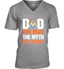 Miami Marlins Dad The Man The Myth The Legend Father's Day MLB Men's V-Neck T-Shirt Men's V-Neck T-Shirt - amzapparel