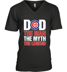 Chicago Cubs Dad The Man The Myth The Legend Father's Day MLB Men's V-Neck T-Shirt
