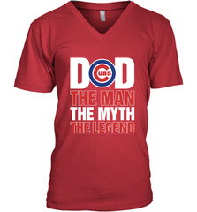 Chicago Cubs Dad The Man The Myth The Legend Father's Day MLB Men's V-Neck T-Shirt Men's V-Neck T-Shirt - amzapparel