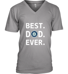 Best Seattle Mariners Dad Ever Baseball MLB Fathers Day Men's V-Neck T-Shirt Men's V-Neck T-Shirt - amzapparel