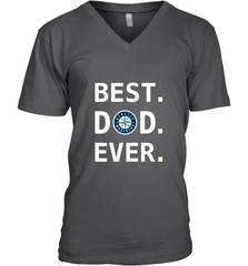 Best Seattle Mariners Dad Ever Baseball MLB Fathers Day Men's V-Neck T-Shirt Men's V-Neck T-Shirt - amzapparel