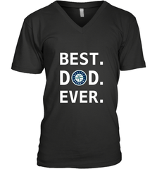 Best Seattle Mariners Dad Ever Baseball MLB Fathers Day Men's V-Neck T-Shirt Men's V-Neck T-Shirt - amzapparel