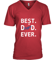 Best Los Angeles Dodgers Dad Ever Baseball MLB Fathers Day Men's V-Neck T-Shirt Men's V-Neck T-Shirt - amzapparel